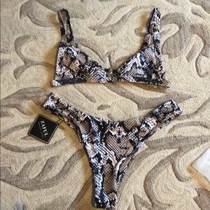 Zaful snakeskin triangle bikini